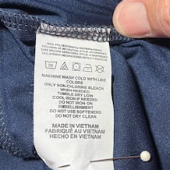 Team Apparel  Navy and Green Seahawk Quarter Zip Shirt - Mens Size XL - Picture 5 of 6